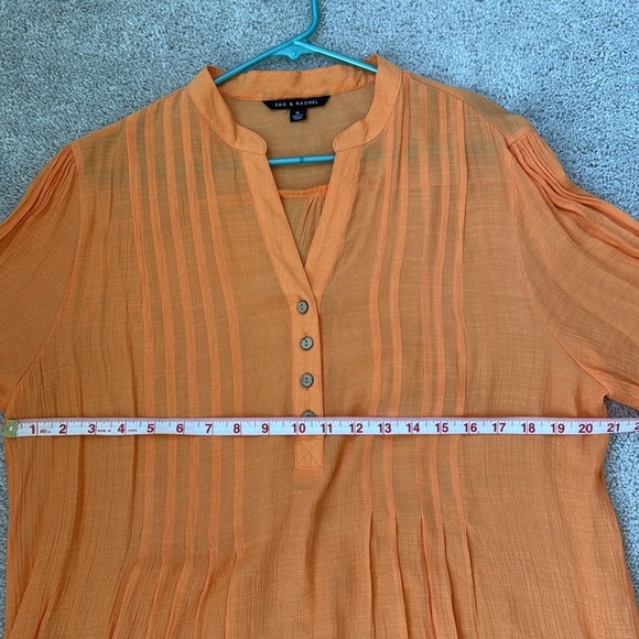 Zac & Rachel Vibrant Orange Blouse Size XL - Picture 3 of 6